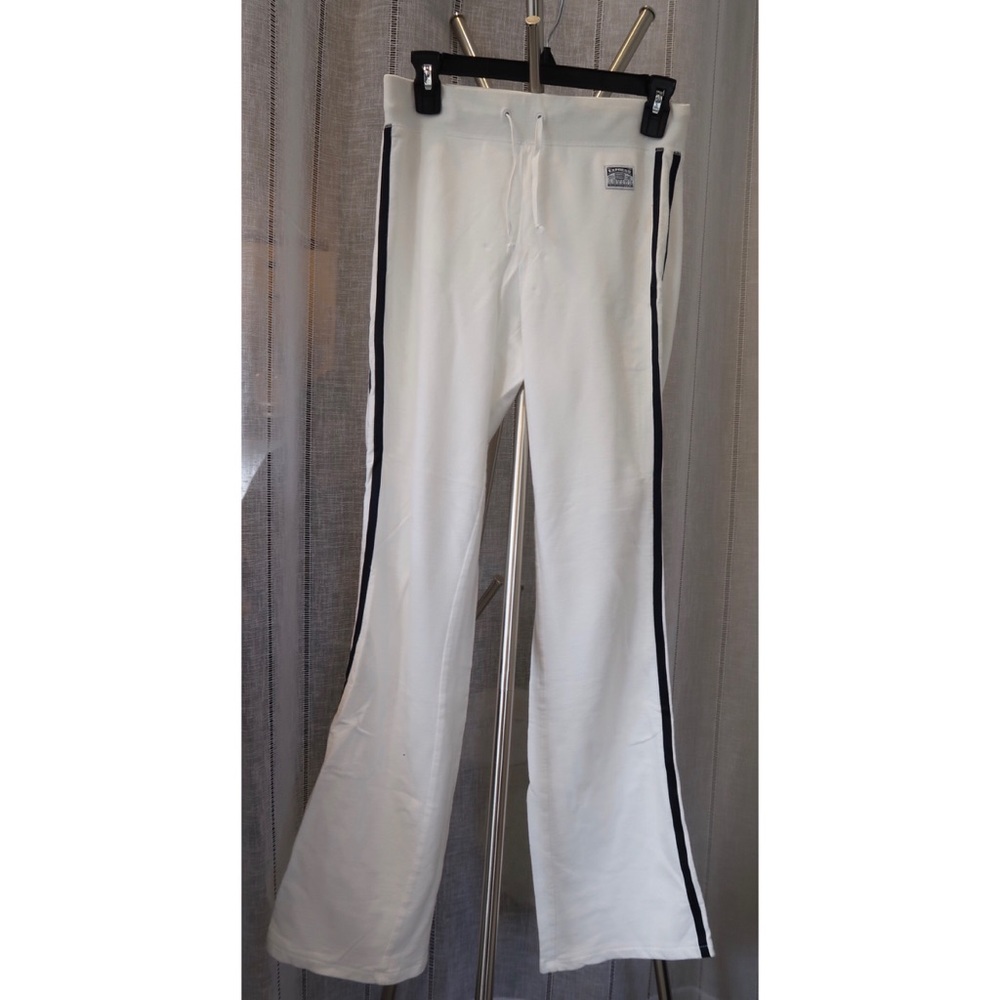 White Express Sweatpants with Black Stripes